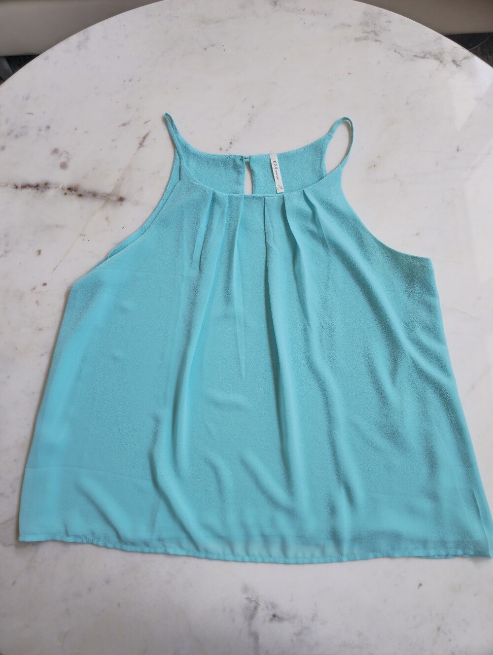 NWOT DNA Couture Aqua Mint Halter Blouse Size Large